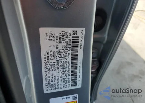 2025 Honda Civic Sport z USA, uszkodzony, nr VIN 2HGFE4F85SH326201